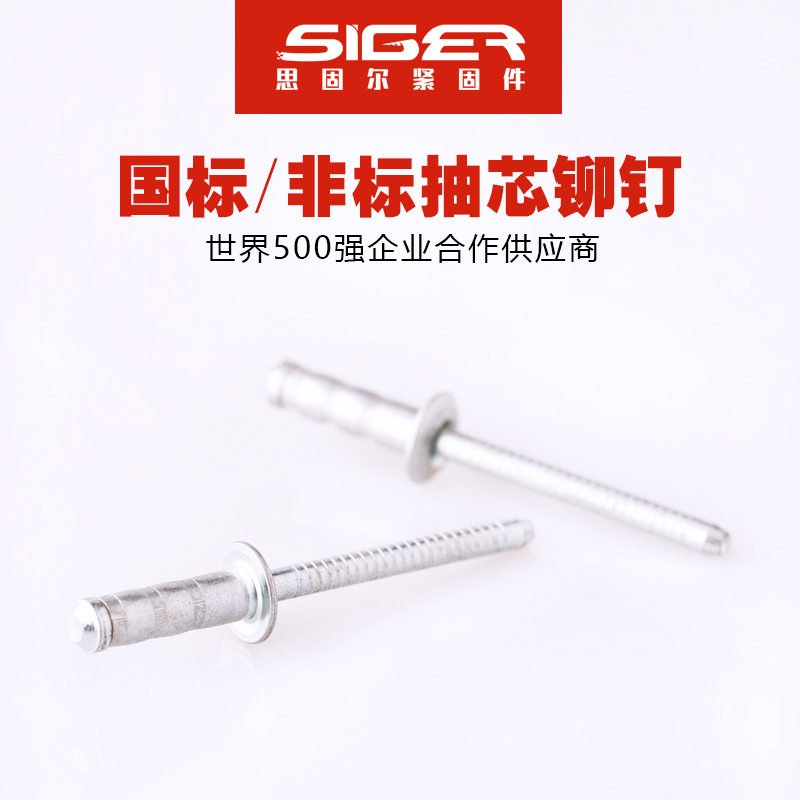 雙鼓圓頭全鐵抽芯鉚釘